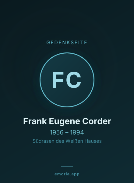 Gedenkportrait von Frank Eugene Corder