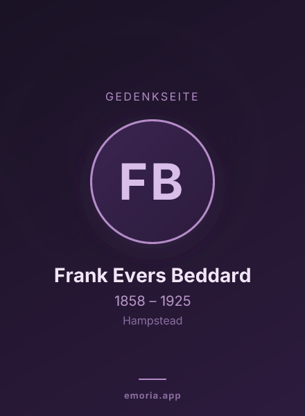 Gedenkportrait von Frank Evers Beddard