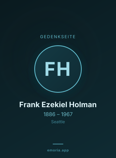 Gedenkportrait von Frank Ezekiel Holman