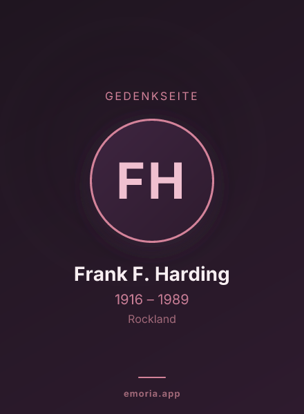 Gedenkportrait von Frank F. Harding