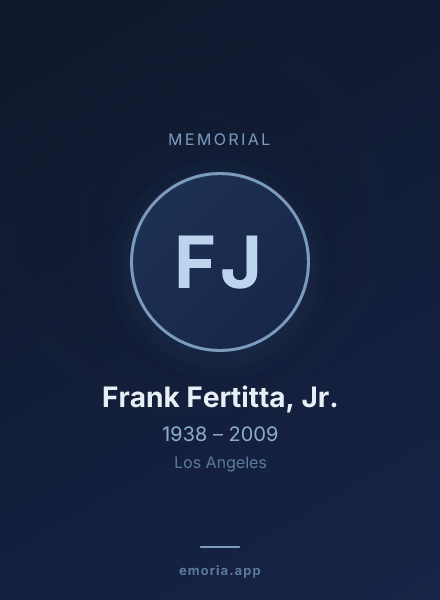Memorial portrait of Frank Fertitta, Jr.