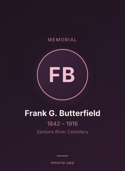 Memorial portrait of Frank G. Butterfield