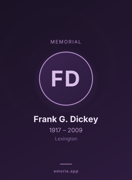 Memorial portrait of Frank G. Dickey