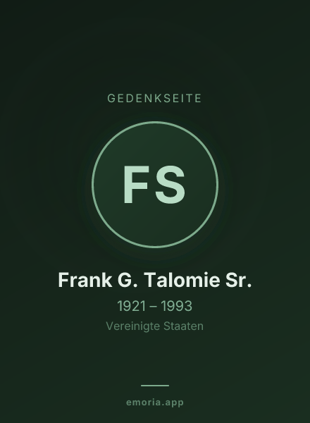 Gedenkportrait von Frank G. Talomie Sr.