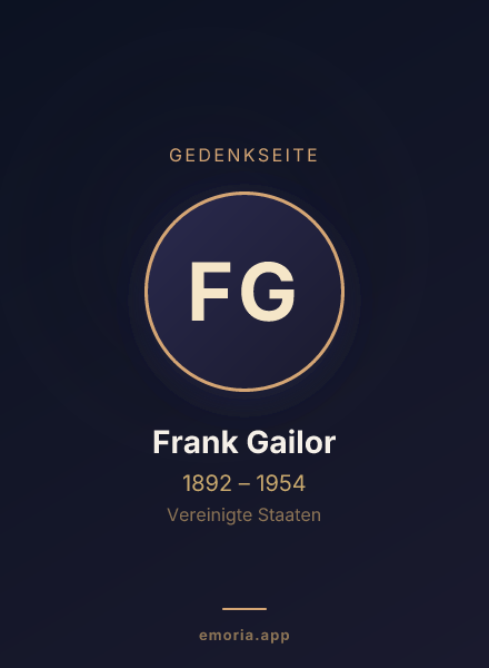 Gedenkportrait von Frank Gailor