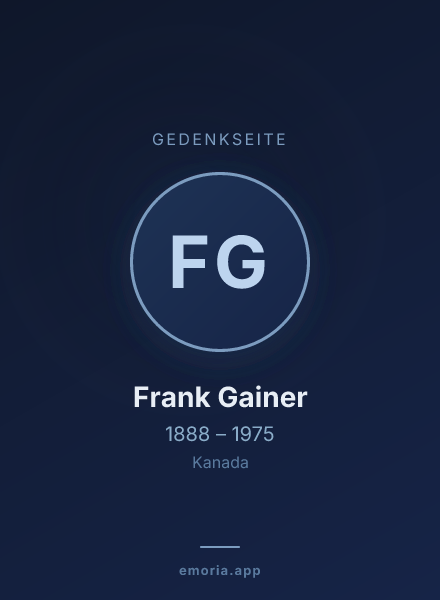 Gedenkportrait von Frank Gainer
