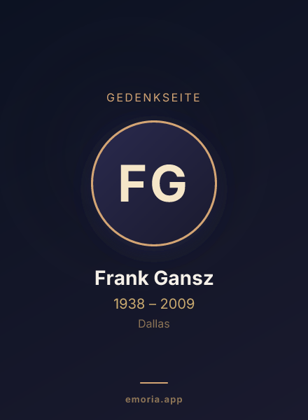 Gedenkportrait von Frank Gansz