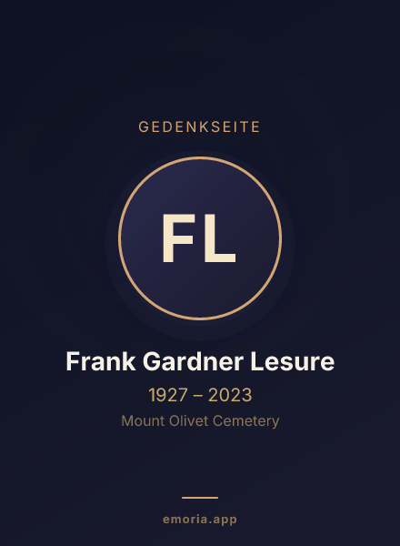 Gedenkportrait von Frank Gardner Lesure