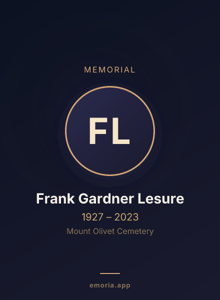 Memorial portrait of Frank Gardner Lesure