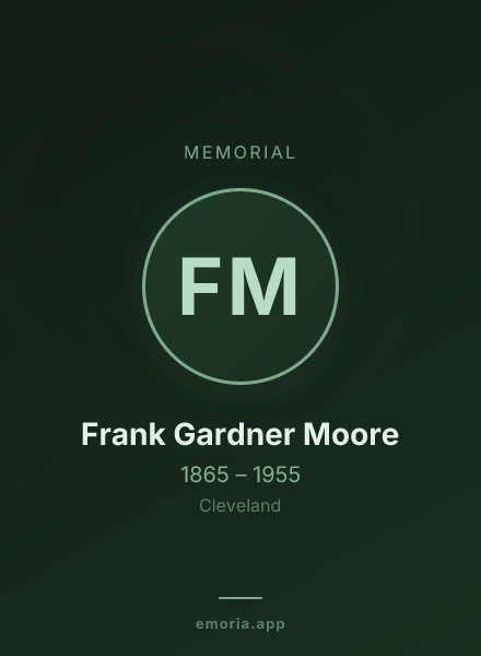 Memorial portrait of Frank Gardner Moore