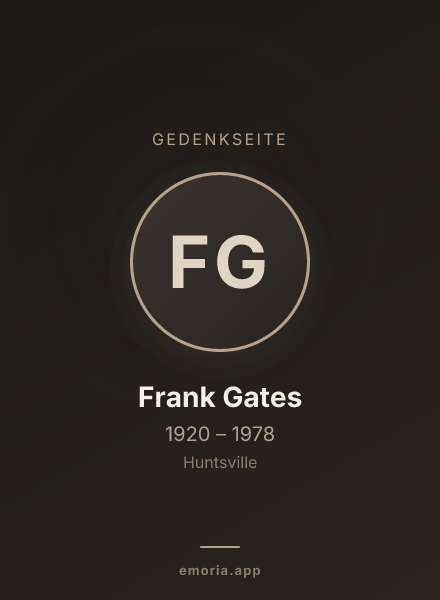 Gedenkportrait von Frank Gates