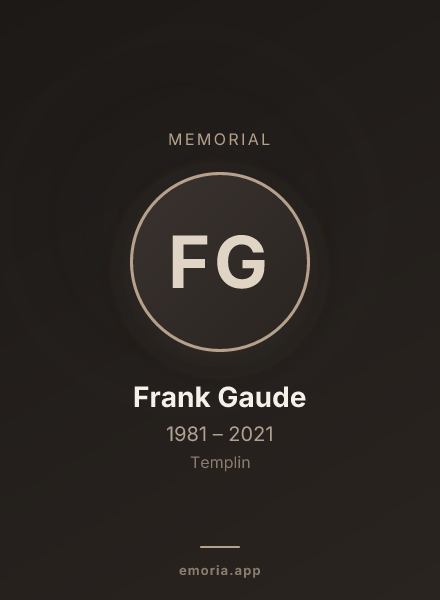 Memorial portrait of Frank Gaude