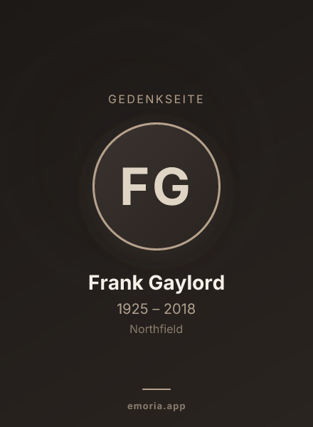 Gedenkportrait von Frank Gaylord