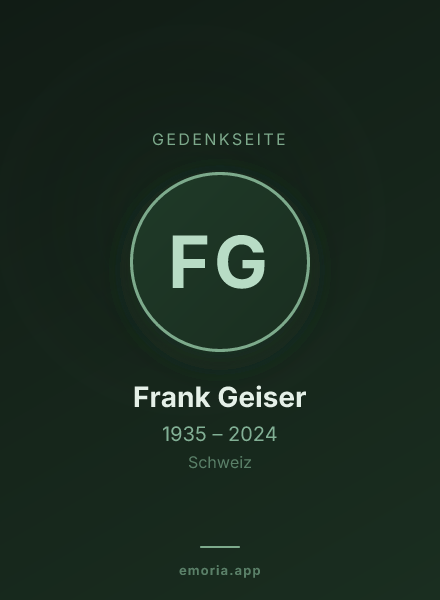 Gedenkportrait von Frank Geiser