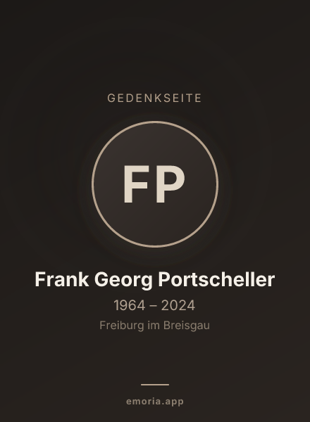 Gedenkportrait von Frank Georg Portscheller