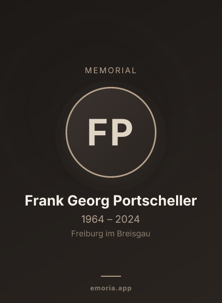 Memorial portrait of Frank Georg Portscheller