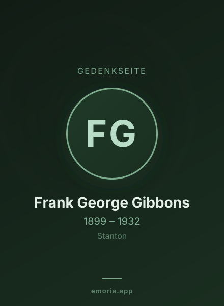 Gedenkportrait von Frank George Gibbons