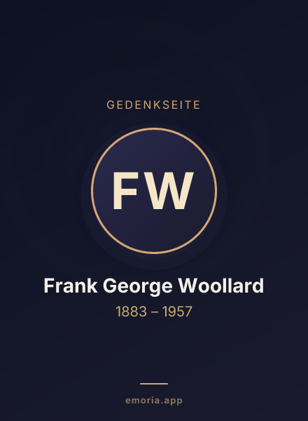 Gedenkportrait von Frank George Woollard