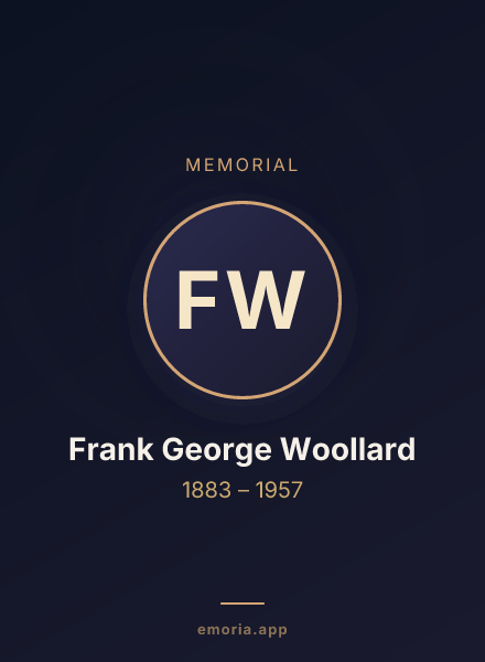 Memorial portrait of Frank George Woollard