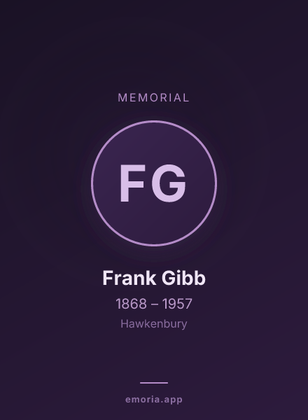 Memorial portrait of Frank Gibb