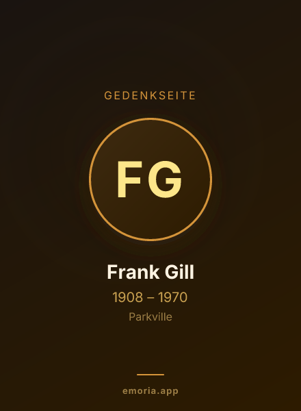 Gedenkportrait von Frank Gill