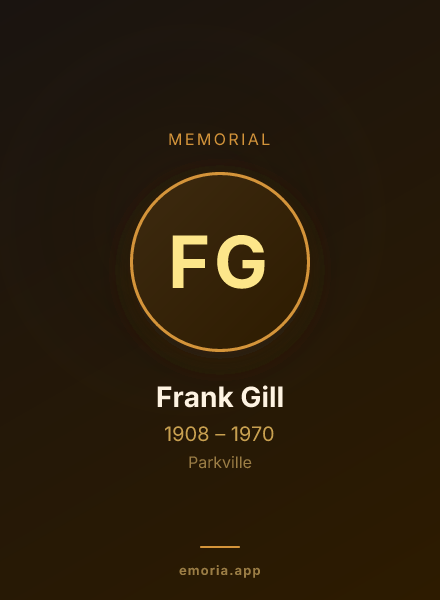 Memorial portrait of Frank Gill