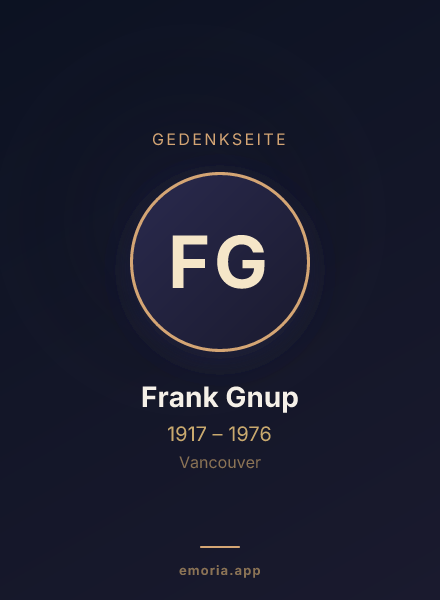 Gedenkportrait von Frank Gnup
