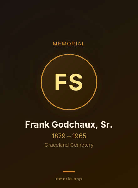 Memorial portrait of Frank Godchaux, Sr.