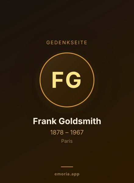 Gedenkportrait von Frank Goldsmith
