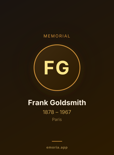 Memorial portrait of Frank Goldsmith