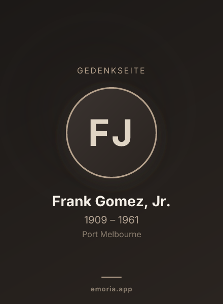 Gedenkportrait von Frank Gomez, Jr.