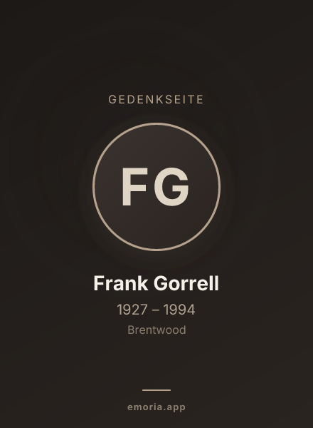 Gedenkportrait von Frank Gorrell