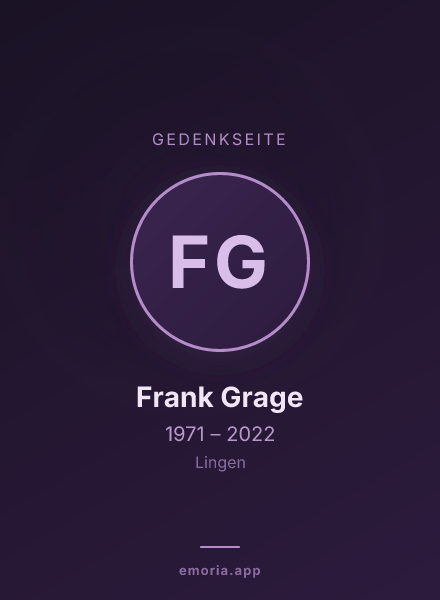 Gedenkportrait von Frank Grage