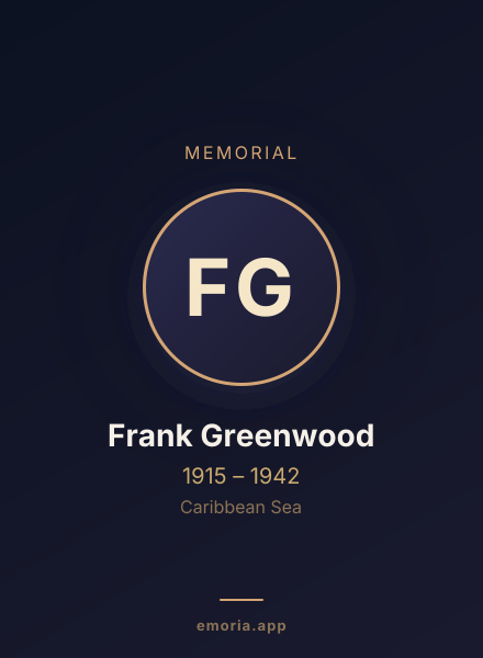 Memorial portrait of Frank Greenwood
