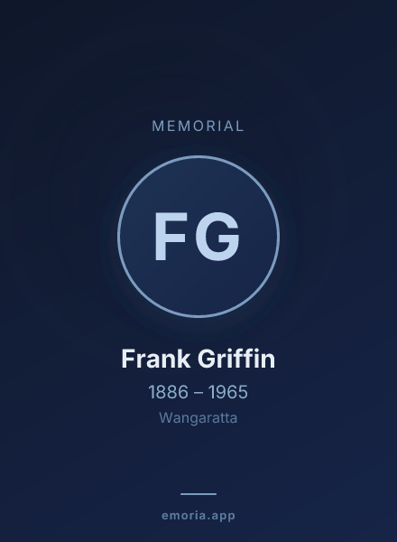 Memorial portrait of Frank Griffin