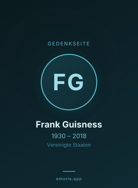 Gedenkportrait von Frank Guisness