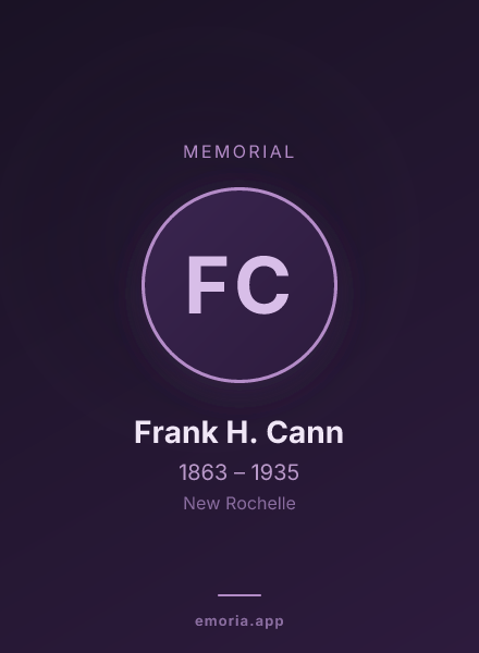 Memorial portrait of Frank H. Cann