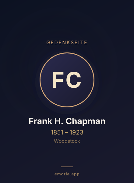 Gedenkportrait von Frank H. Chapman