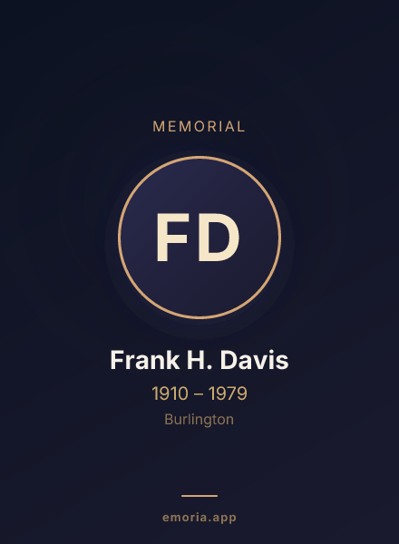 Memorial portrait of Frank H. Davis