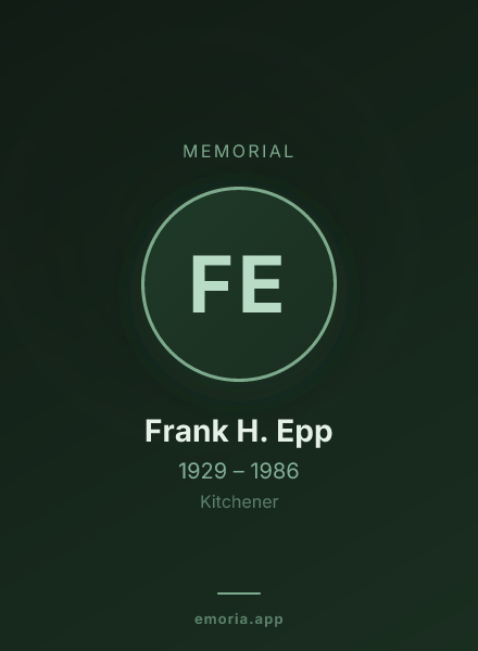 Memorial portrait of Frank H. Epp