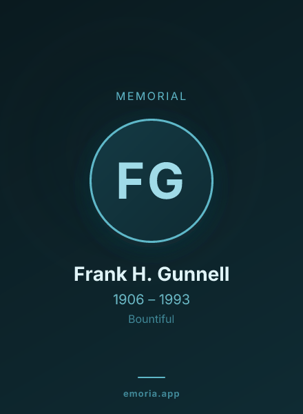 Memorial portrait of Frank H. Gunnell