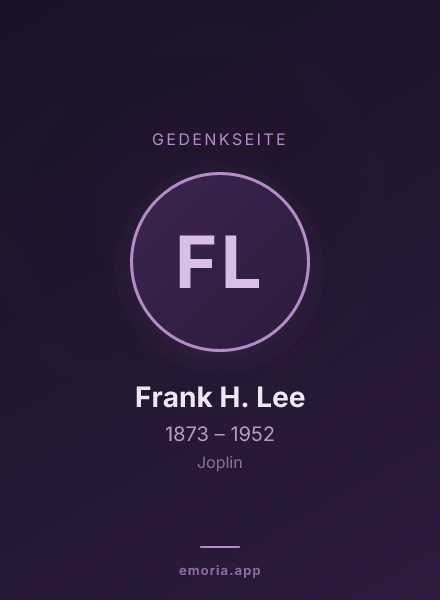 Gedenkportrait von Frank H. Lee