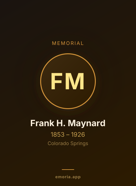 Memorial portrait of Frank H. Maynard