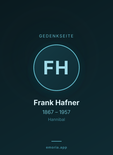 Gedenkportrait von Frank Hafner
