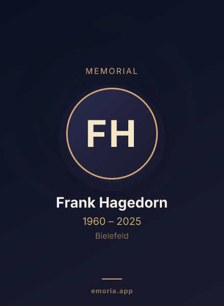 Memorial portrait of Frank Hagedorn