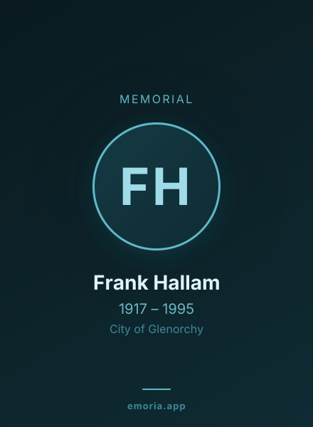 Memorial portrait of Frank Hallam
