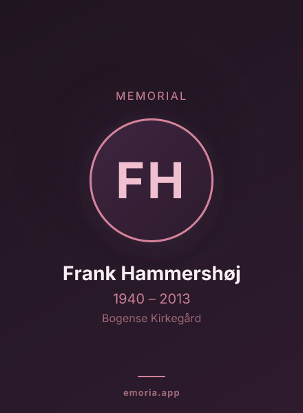Memorial portrait of Frank Hammershøj