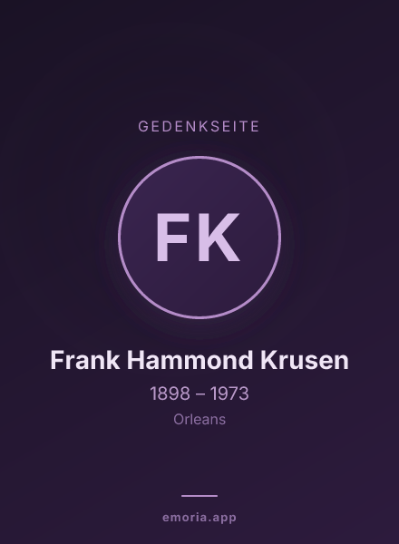 Gedenkportrait von Frank Hammond Krusen