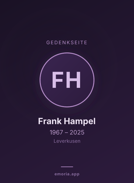 Gedenkportrait von Frank Hampel