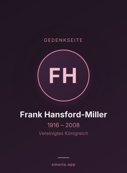 Gedenkportrait von Frank Hansford-Miller